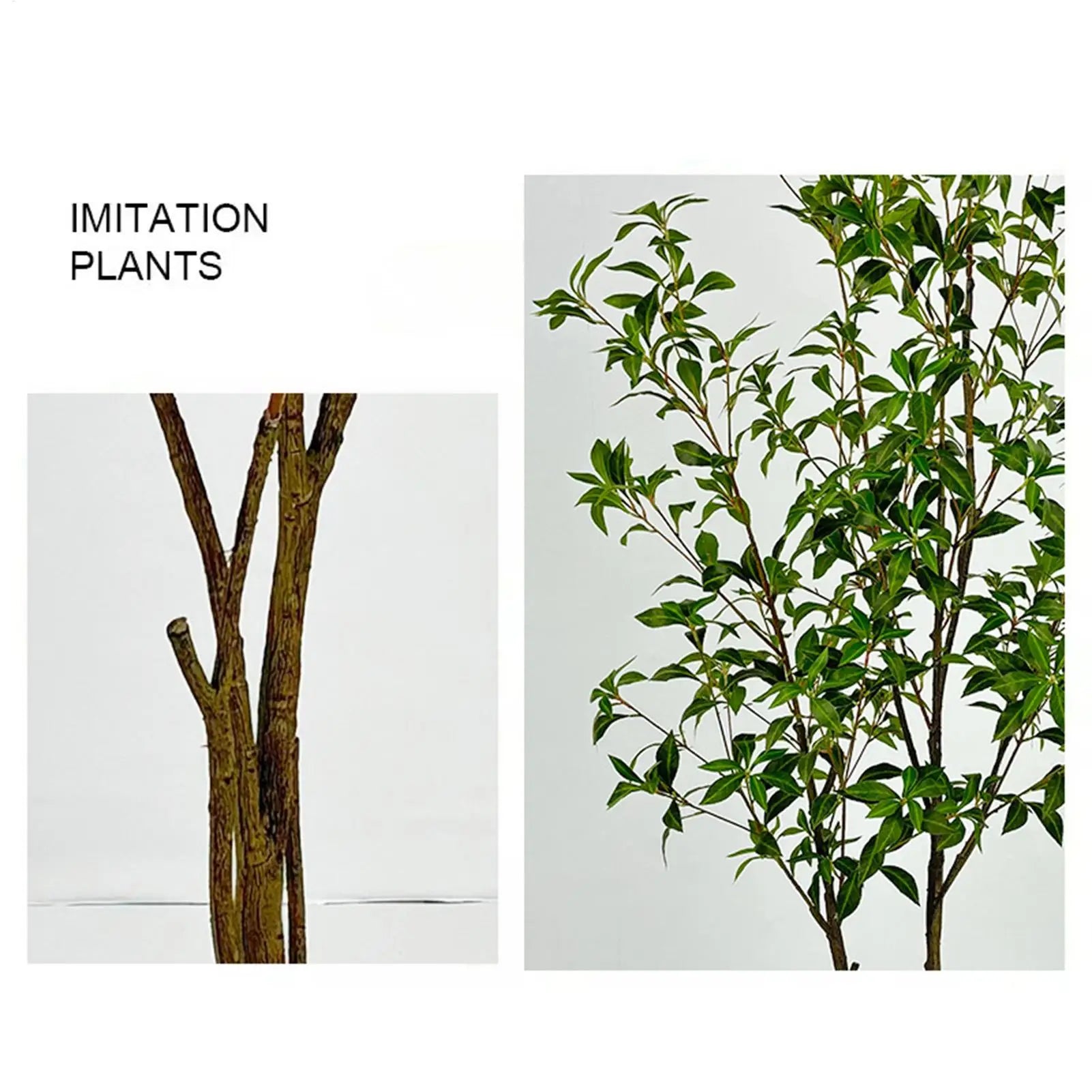 Fake Plants Faux Potted Gypsophila Leaf Tree Decorative Ornament for Office Indoor Bedroom Bathroom Busy Professionals Senior