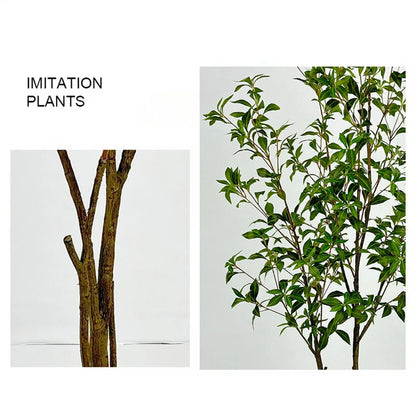 Fake Plants Faux Potted Gypsophila Leaf Tree Decorative Ornament for Office Indoor Bedroom Bathroom Busy Professionals Senior