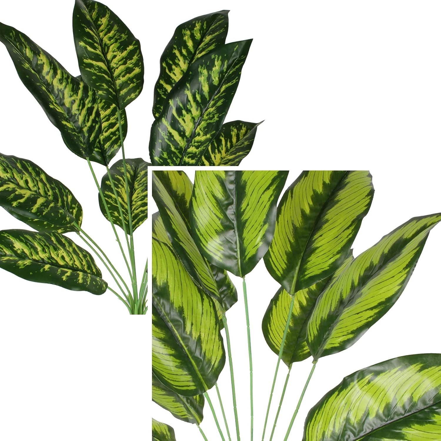 Artificial Plants Palm Fake Leaves 25Inch Indoor for Home Office Decor 2Pcs