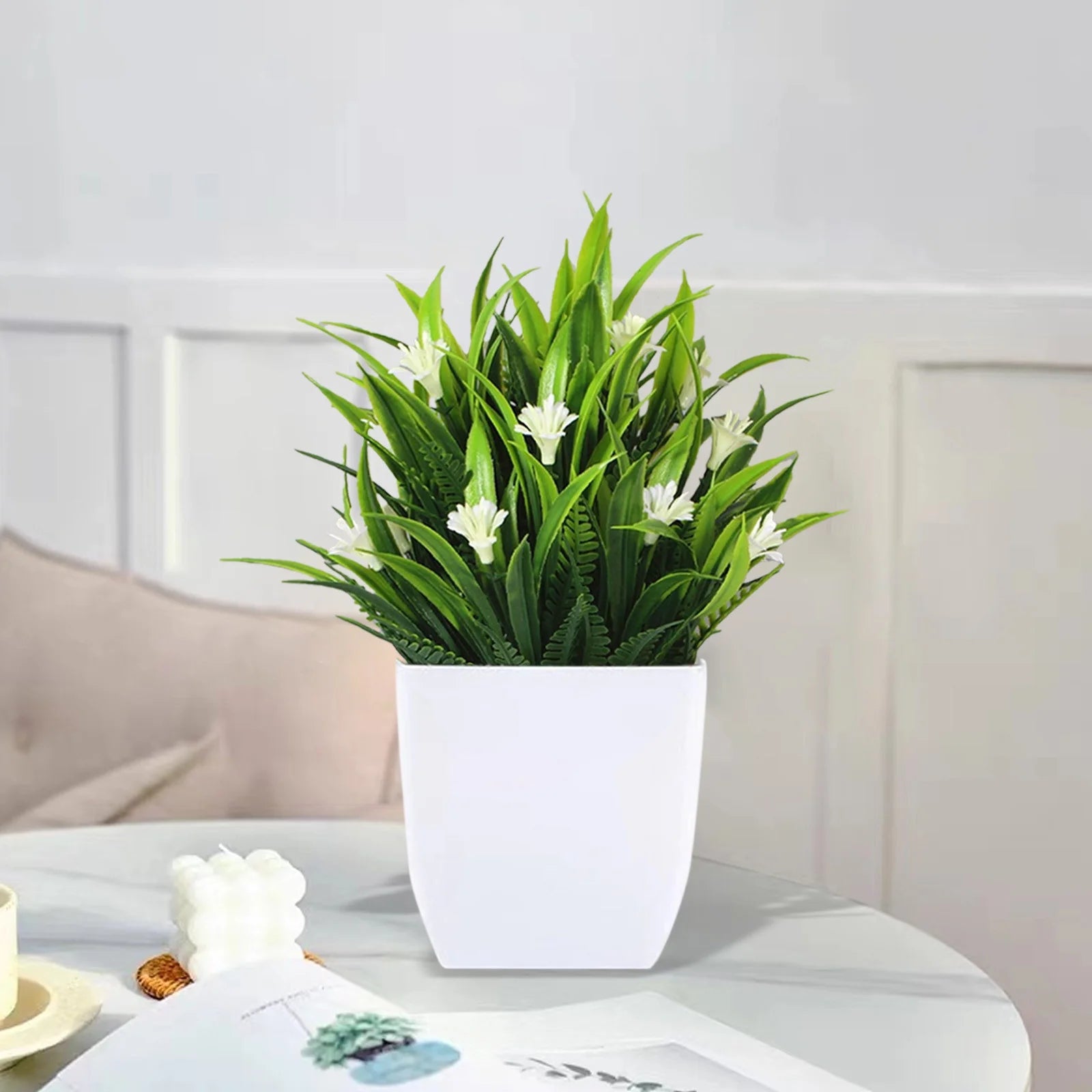 School Decorative Accents Small Fake Plants Faux Indoor with Flowers for Home Bathroom Kitchen Office Desk Decor