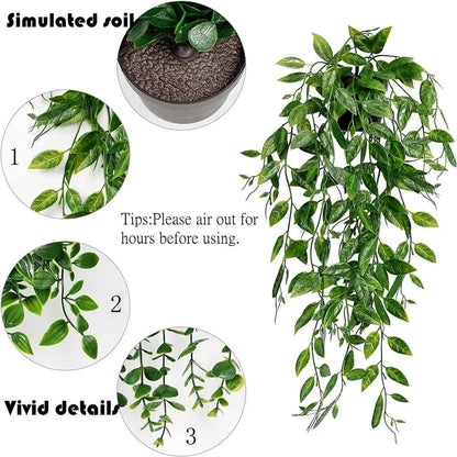 Indoor Faux Hanging Greenery Eucalyptus Plants (3 Pack)