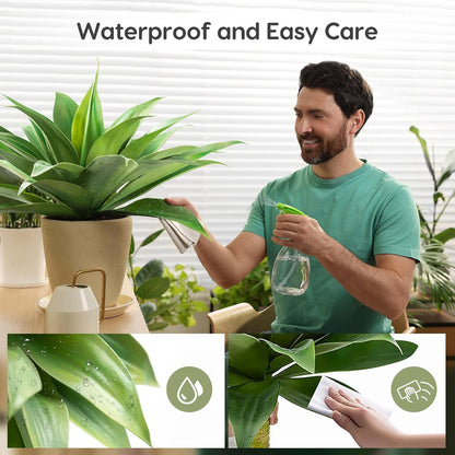 Fake Agave Artificial Plants, Fake Succulents Plant for Room Decor, Unpotted Faux Agave Stems Plant for Outdoor/Indoor Decor, 22 Inches