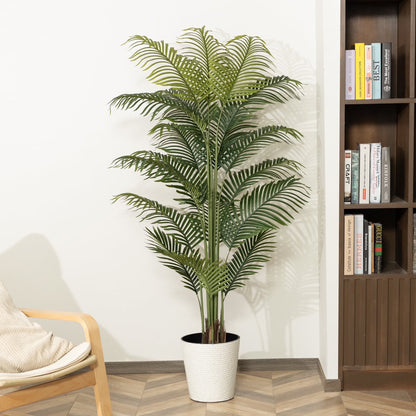 6Ft Artificial Palm Plants, 6Ft Fake Palm Tree, Pre Potted Faux Greenry Tree for Home Decor Office House Living Room Indoor Outdoor, Big Fake Plants Fake House Plants