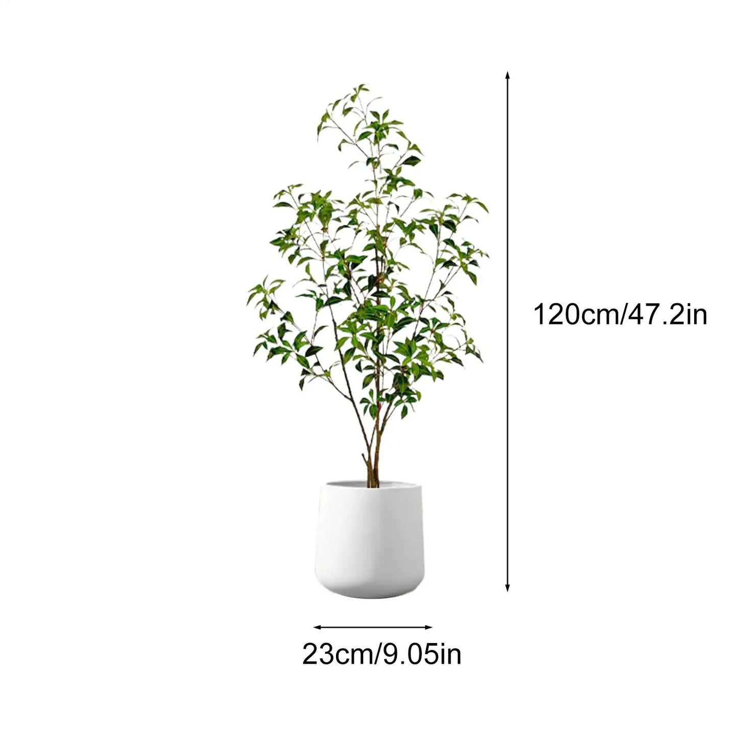 Fake Plants Faux Potted Gypsophila Leaf Tree Decorative Ornament for Office Indoor Bedroom Bathroom Busy Professionals Senior
