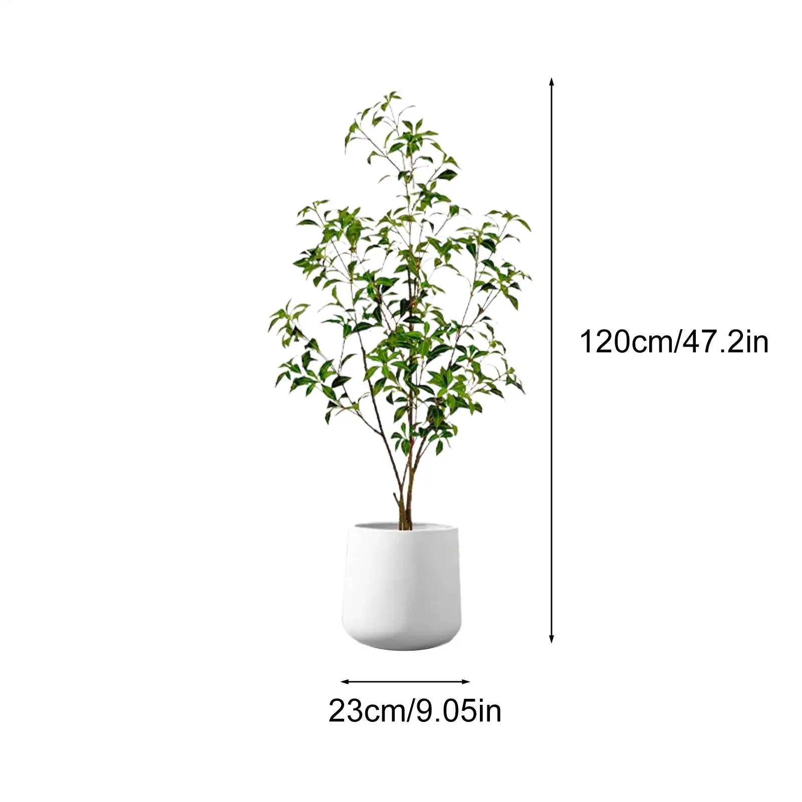 Fake Plants Faux Potted Gypsophila Leaf Tree Decorative Ornament for Office Indoor Bedroom Bathroom Busy Professionals Senior