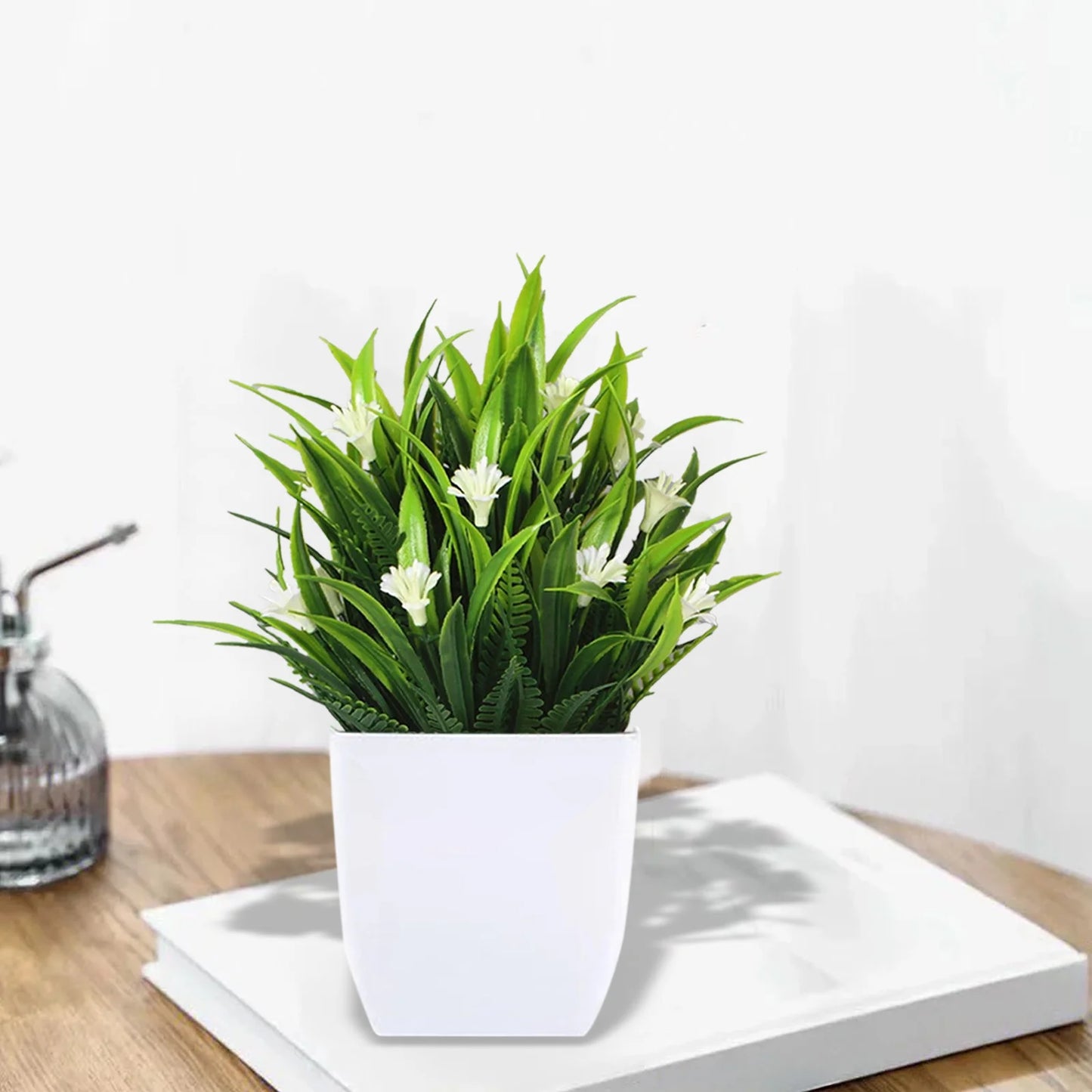 School Decorative Accents Small Fake Plants Faux Indoor with Flowers for Home Bathroom Kitchen Office Desk Decor