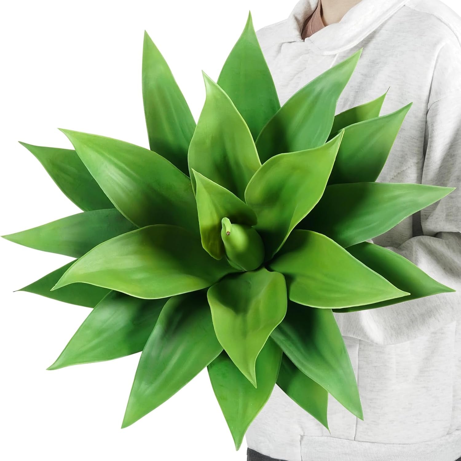 Fake Agave Artificial Plants, Fake Succulents Plant for Room Decor, Unpotted Faux Agave Stems Plant for Outdoor/Indoor Decor, 22 Inches