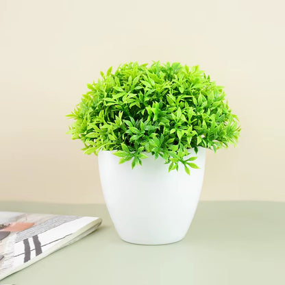 Artificial Plants Bonsai Small Green Tree Plants Fake Flower Potted Ornament Home Room Garden Office Desk Fake Bonsai Decoration