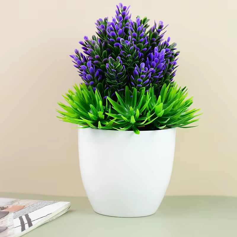 Artificial Plants Bonsai Small Green Tree Plants Fake Flower Potted Ornament Home Room Garden Office Desk Fake Bonsai Decoration