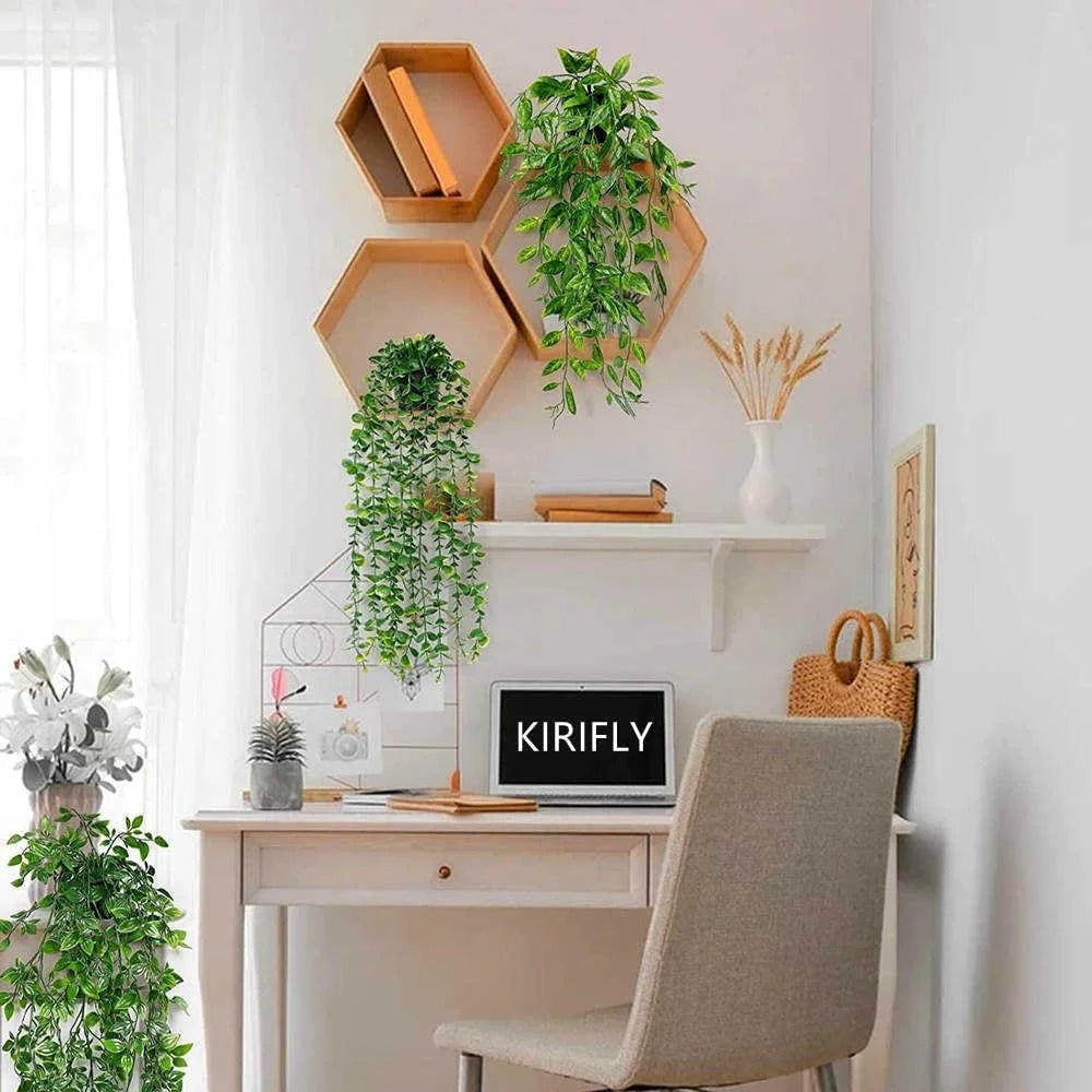 Indoor Faux Hanging Greenery Eucalyptus Plants (3 Pack)