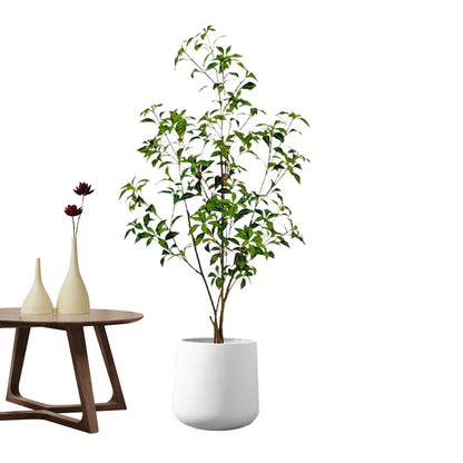 Fake Plants Faux Potted Gypsophila Leaf Tree Decorative Ornament for Office Indoor Bedroom Bathroom Busy Professionals Senior