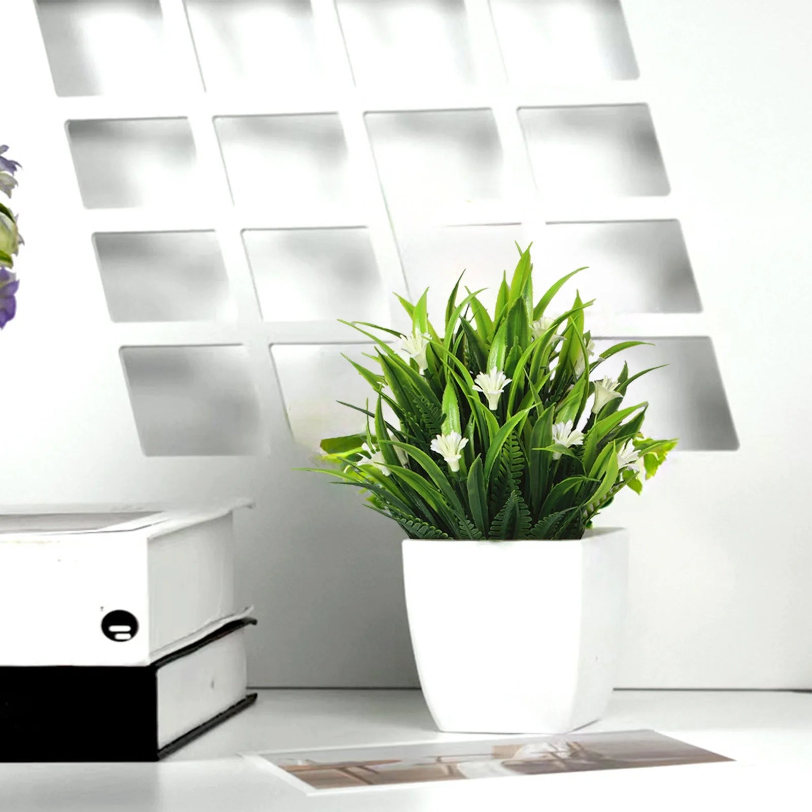 School Decorative Accents Small Fake Plants Faux Indoor with Flowers for Home Bathroom Kitchen Office Desk Decor