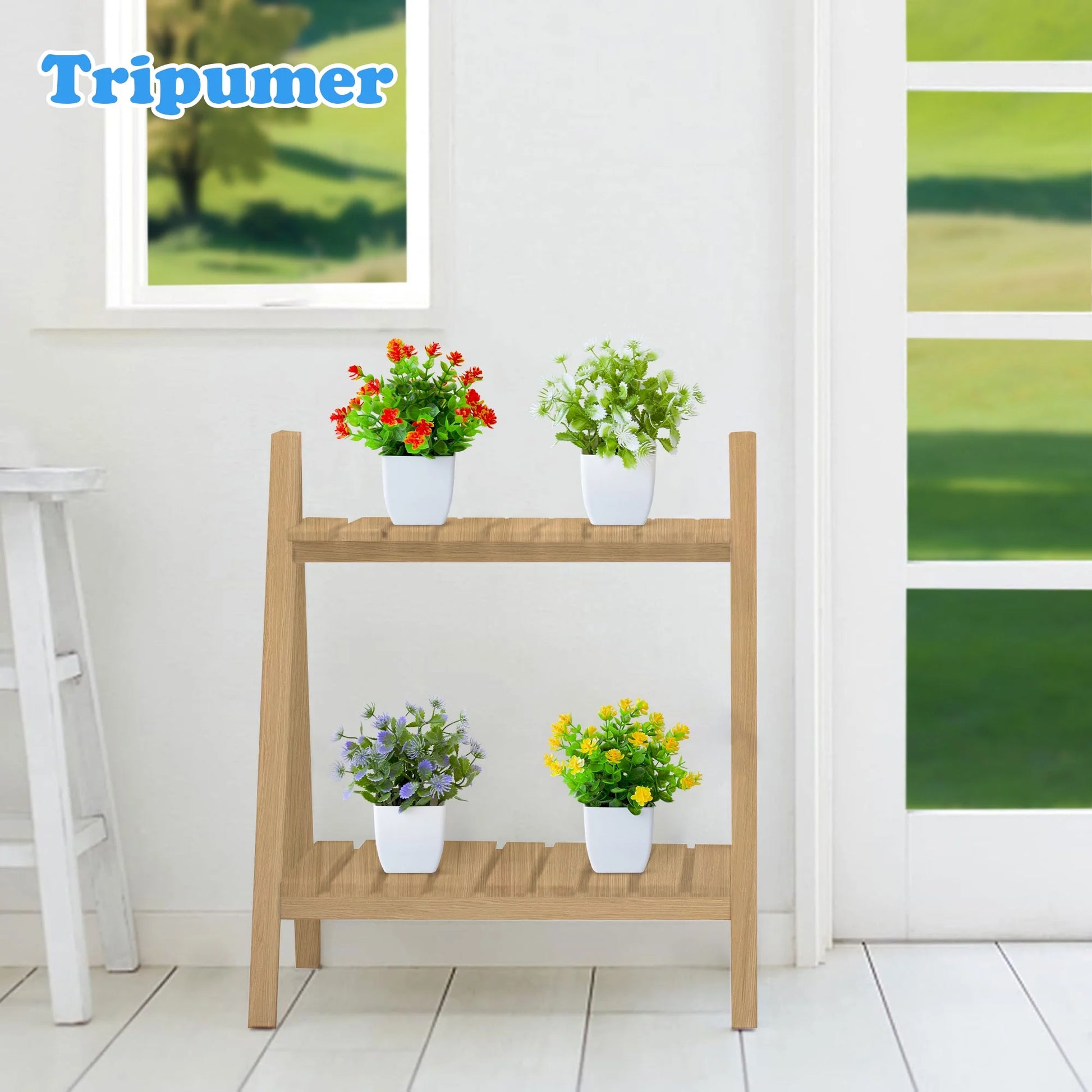 4Pack Artificial Plants Small Potted Plants with White Pots Simulation Eucalyptus Flowers Fake Green Plants for Home Office Bedroom Desktop Bathroom Living Room Decoration