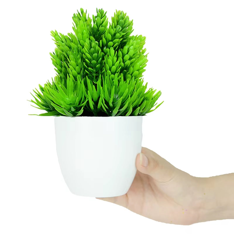 Artificial Plants Bonsai Small Green Tree Plants Fake Flower Potted Ornament Home Room Garden Office Desk Fake Bonsai Decoration