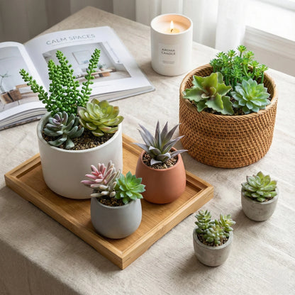 12 Pcs Artificial Succulent Plants Unpotted, Succulents Fake & Succulant Plants for DIY Craft, Faux Plants Decor for Home Decor, Garden, Office, and Party Decorations